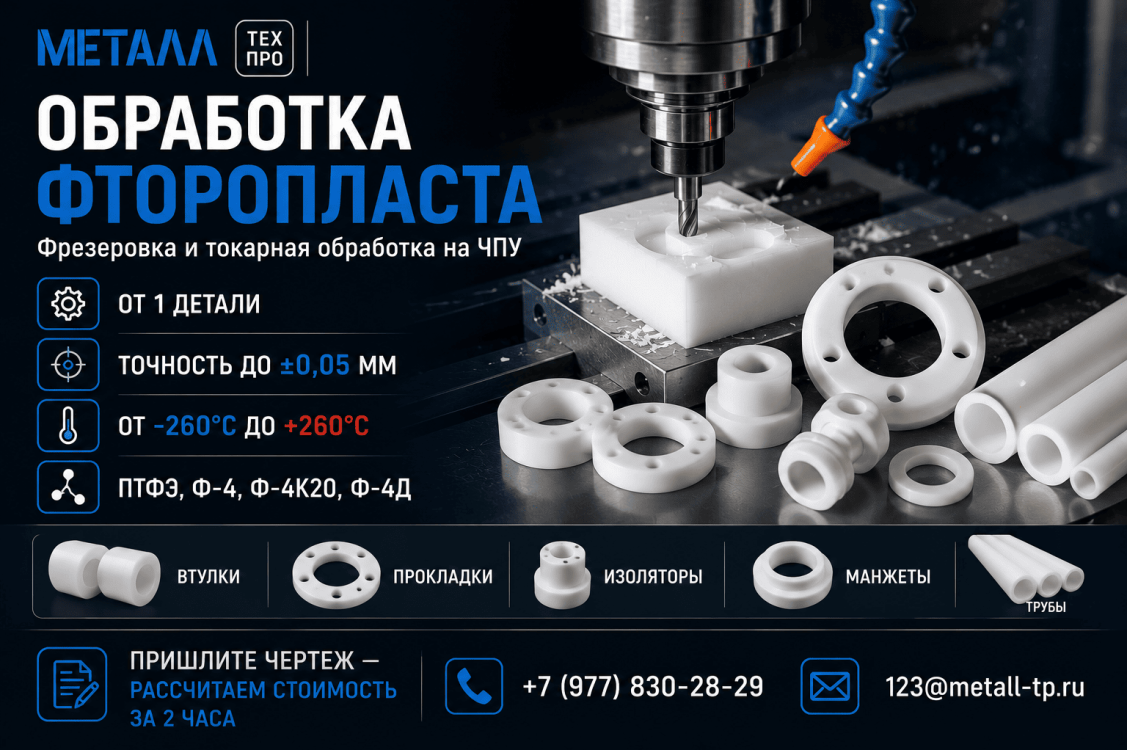 Обработка фторопласта на ЧПУ